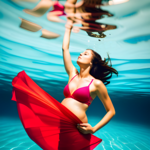 Těhotná žena v bazénu 3